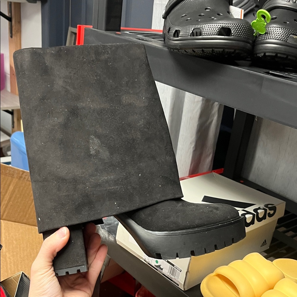 Black Suede Platform Boots